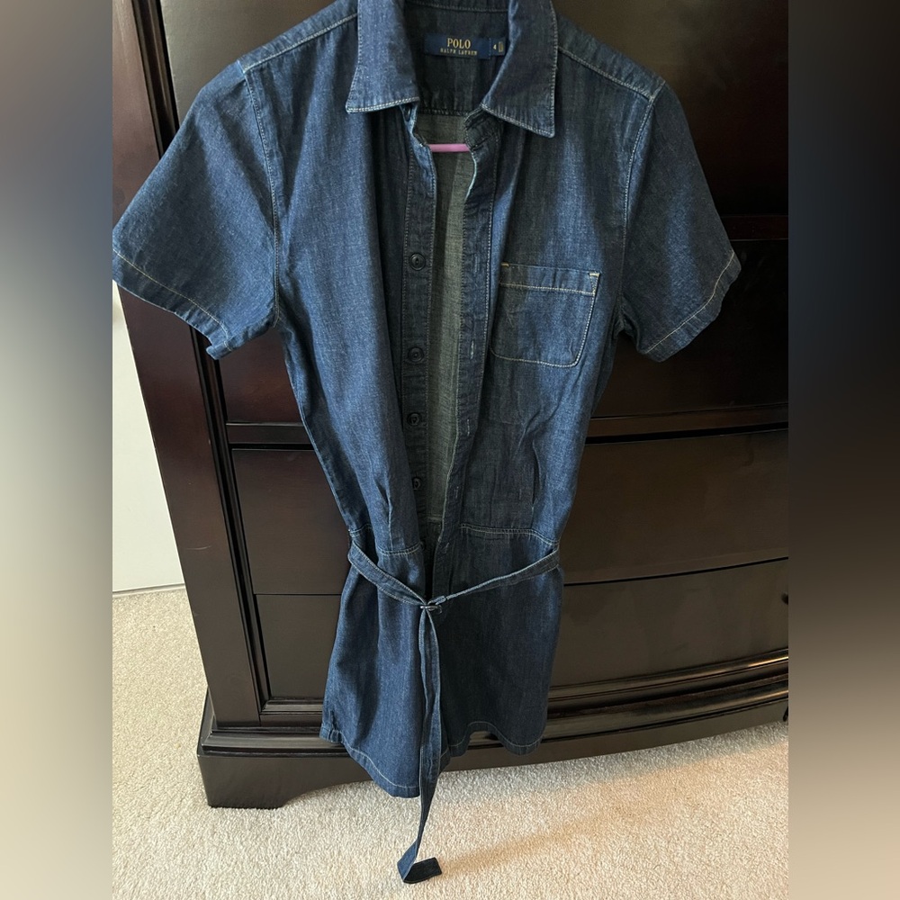 Ralph Lauren denim short romper.